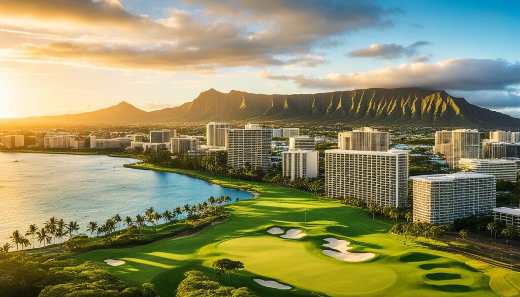 Ala Wai Golf Course in Waikiki Ala Wai Golf Course in Waikiki