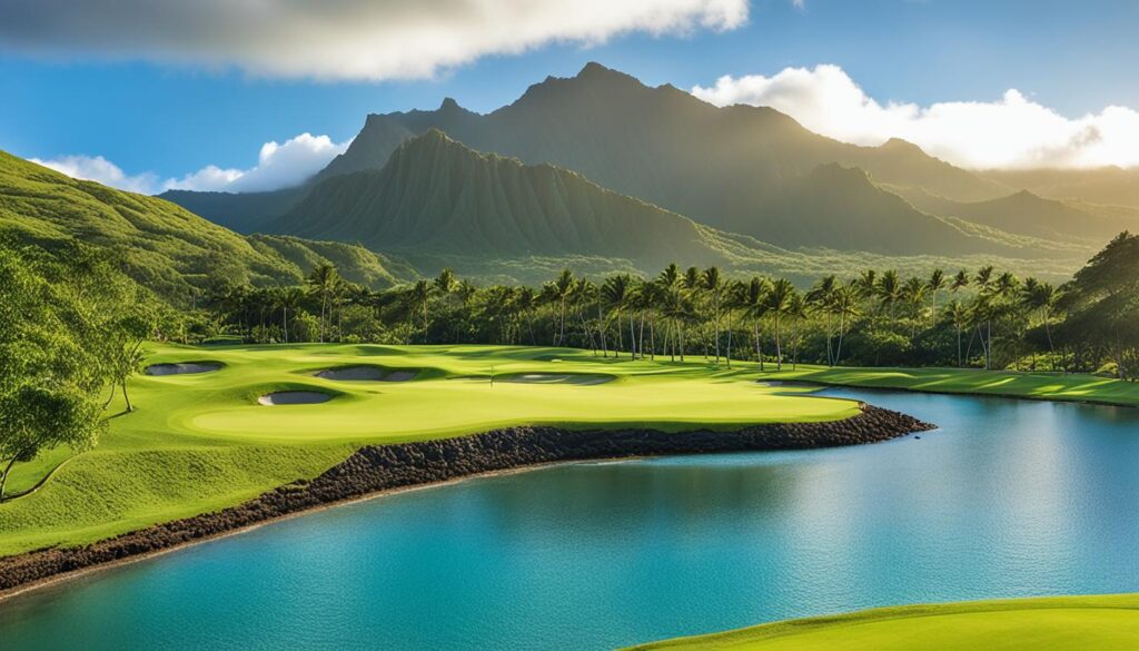 Olomana Golf Links public golf course on Oahu's Windward Coast Olomana Golf Links public golf course on Oahu's Windward Coast