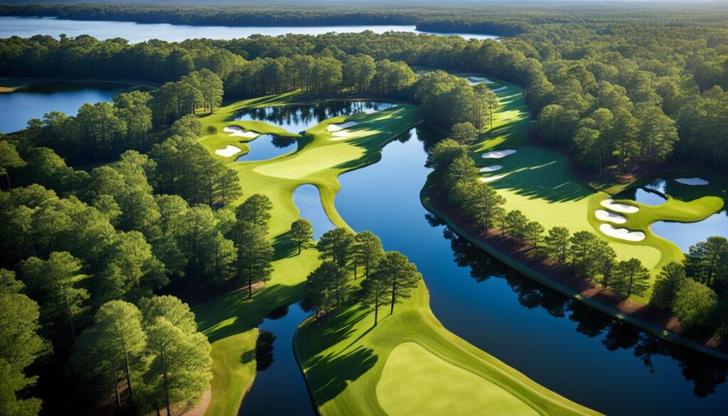 Scenic course layout at Porters Neck Country Club