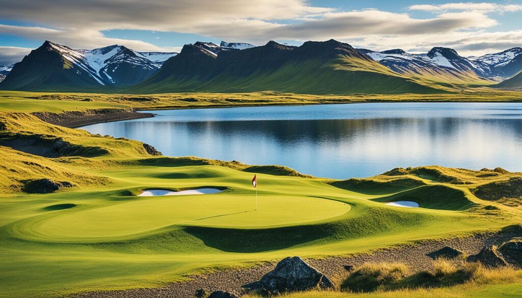 Iceland golf course with stunning landscape