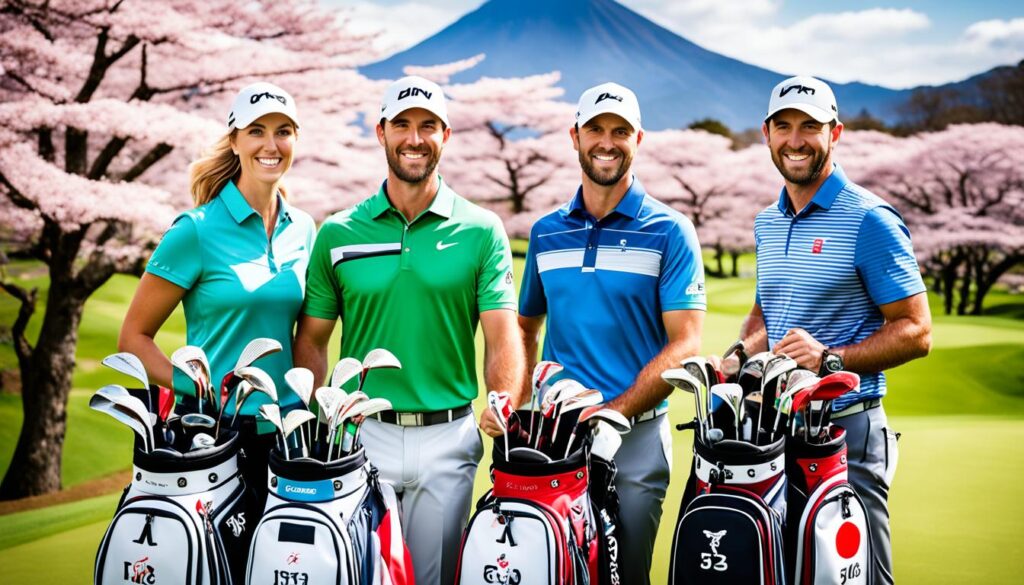 International golfers at Japanese golf clubs