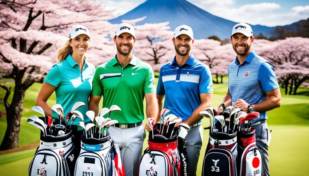 International golfers at Japanese golf clubs International golfers at Japanese golf clubs