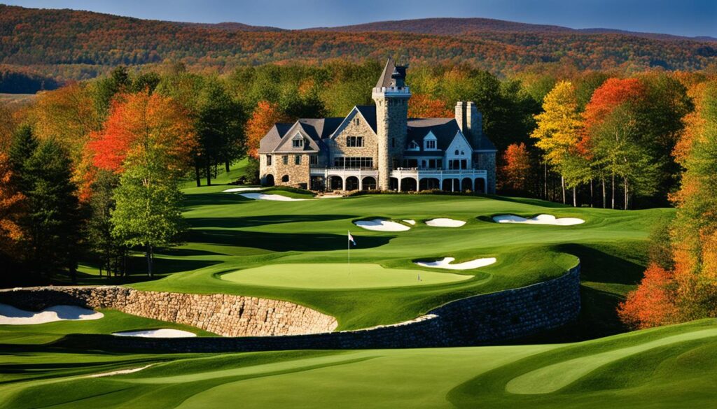 Olde Stonewall Golf Club stone castle clubhouse