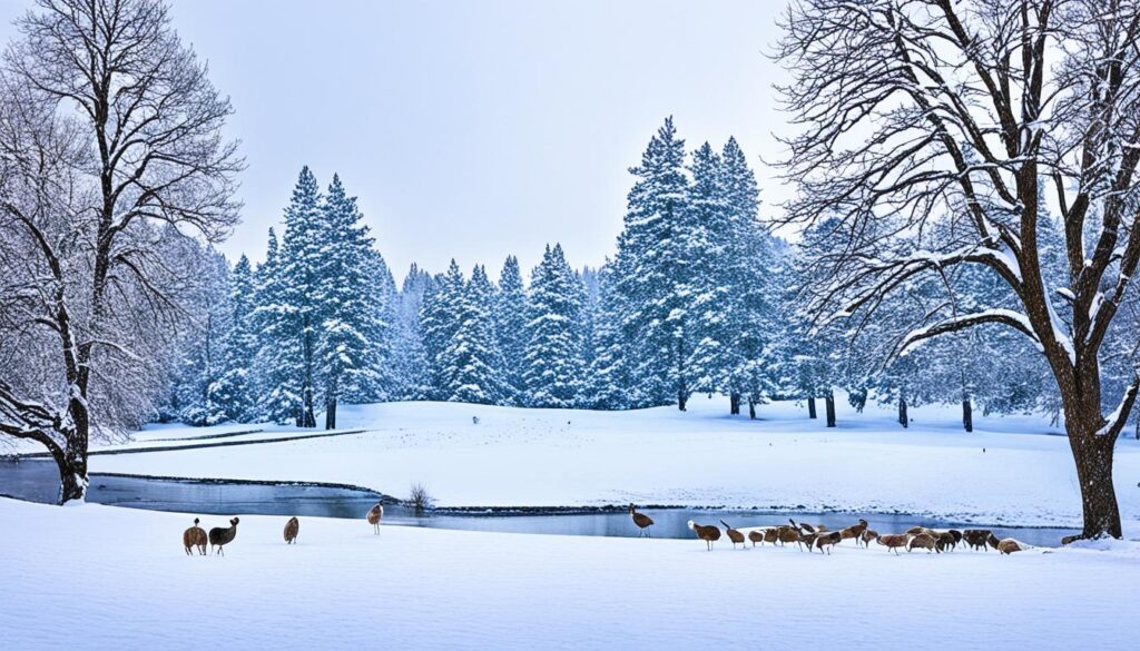 Golf course ecology in winter