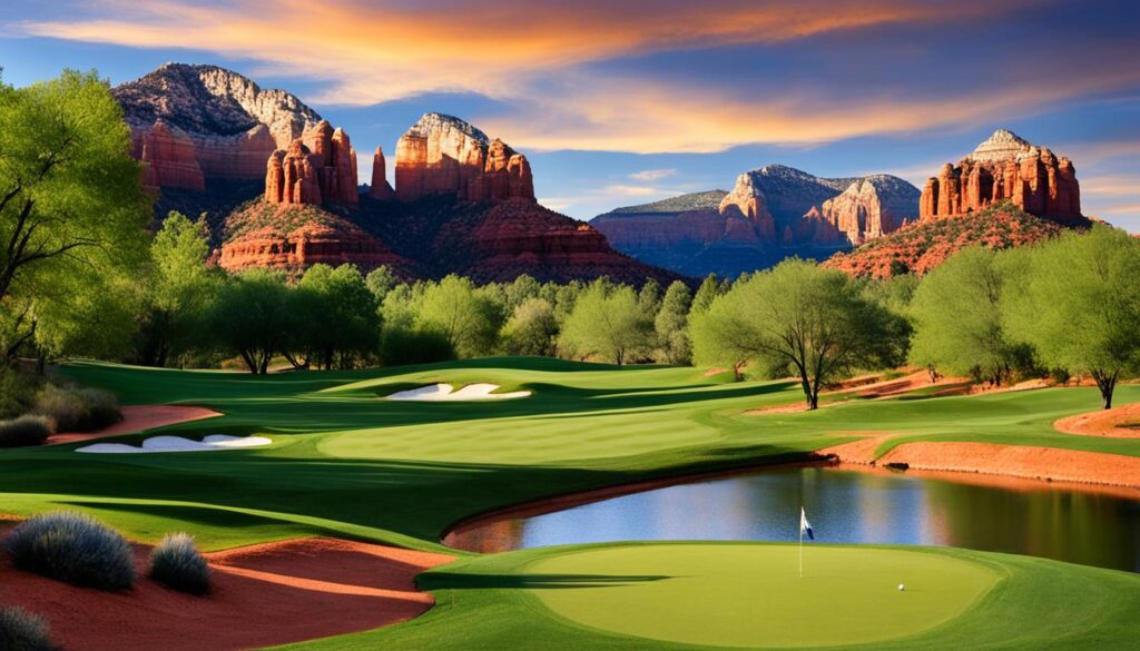 Scenic views of Sedona golf courses