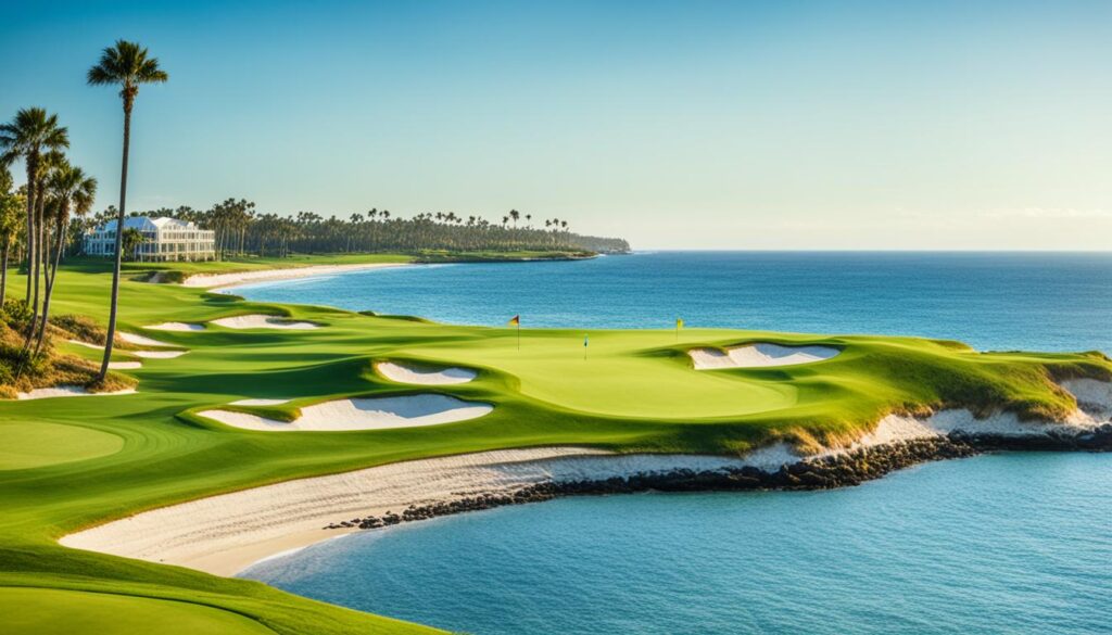 Seashore paspalum on coastal golf course