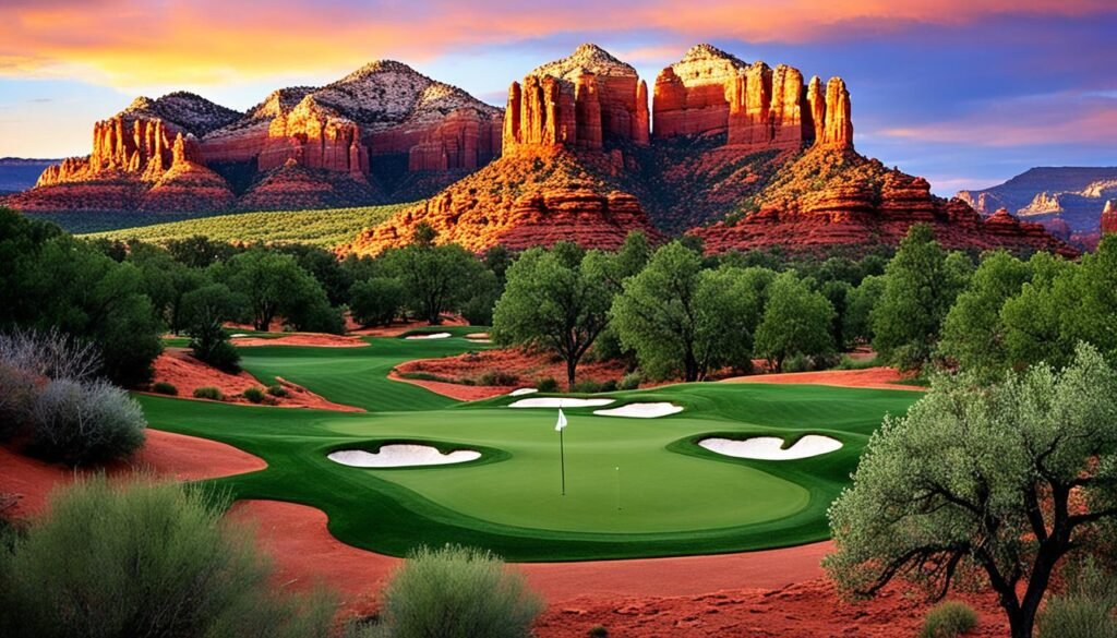 Sedona golf course red rock landscape Sedona golf course red rock landscape