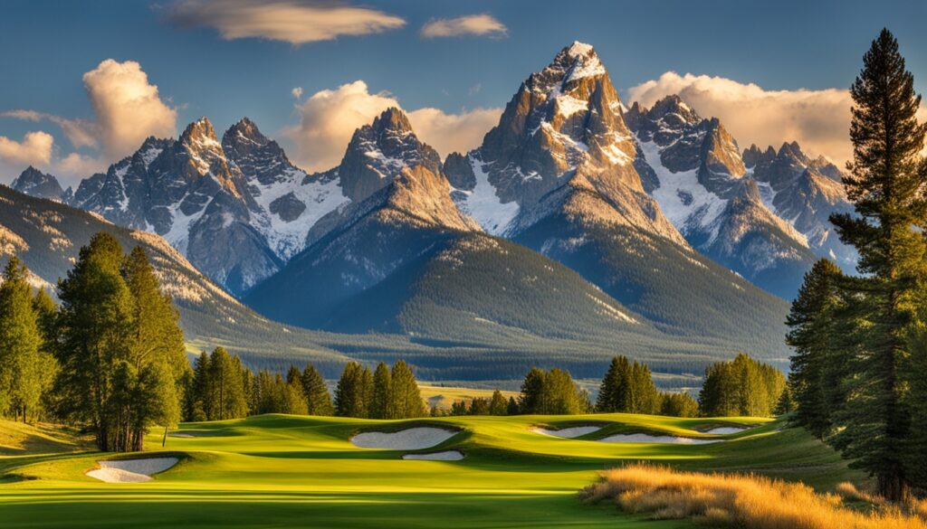 Wyoming mountain golf landscape