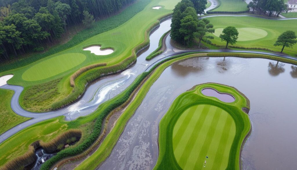 Golf course drainage system