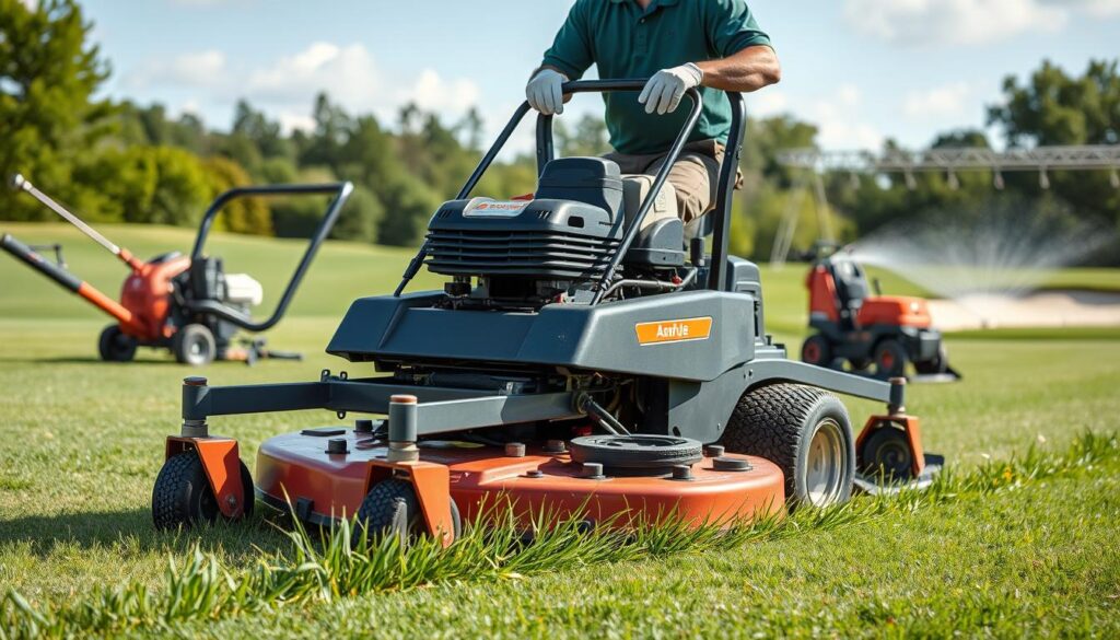 Golf course maintenance equipment