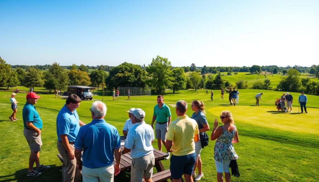 Golf course social interactions