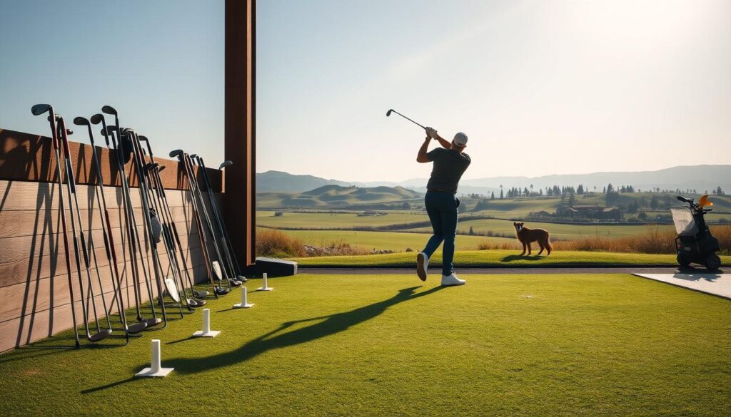 Golf practice limitations on driving range