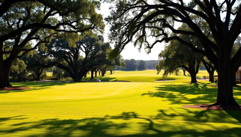 Heritage Club golf course with oak trees Heritage Club golf course with oak trees