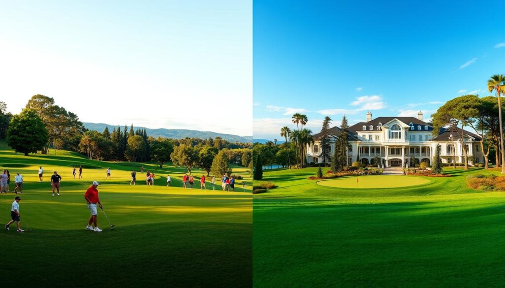 Public golf courses vs private clubs