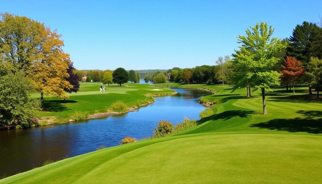 Riverside golfing at Thornapple Pointe