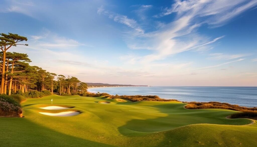 Scenic golf holes at Shinnecock Hills