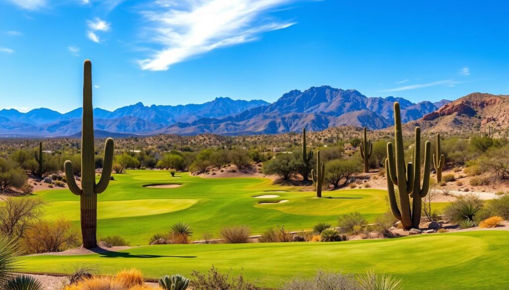 Scenic views of Tucson golf courses