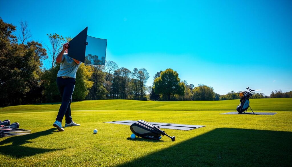 Outdoor launch monitor setup